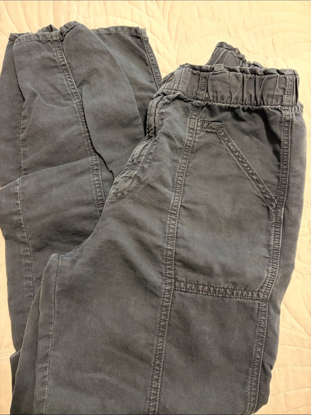 Mother Elastic Waist Utility Pants - Charcoal Gray